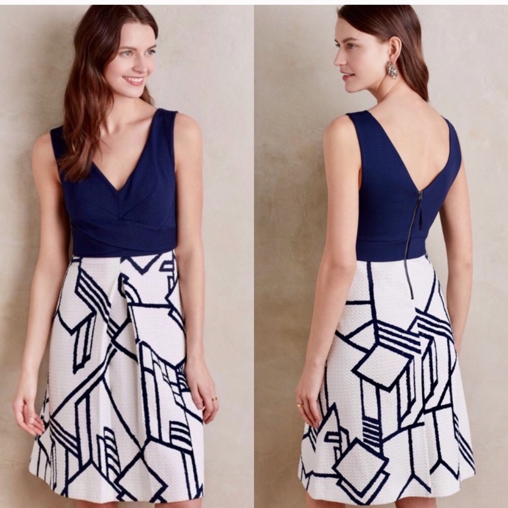 SOLD Anthropologie Navy Ardmore Dress